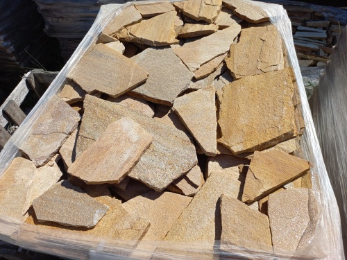 Плитняк златолит жёлтый золотистый для отмостки купить в Краснодаре