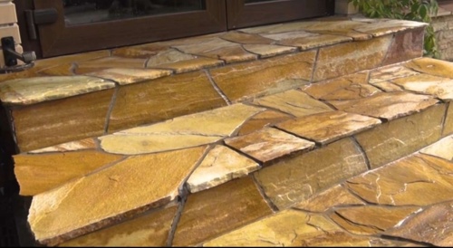 Плитняк златолит жёлтый золотистый для отмостки купить в Краснодаре