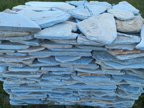 Плитняк златолит зелёный галтованный для цоколя купить в Краснодаре