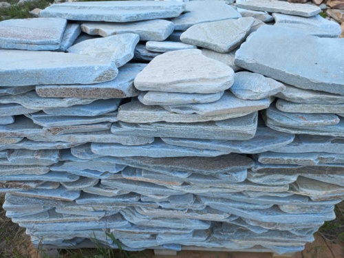 Плитняк златолит зелёный галтованный для цоколя купить в Краснодаре